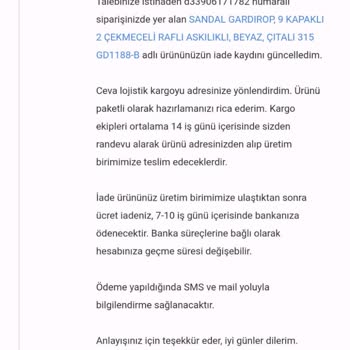 CEVA Logistics İade Ürün Hala Adresimizden Alınmıyor!