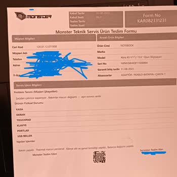 Monster Abra A5 17.2 Şarj Problemi