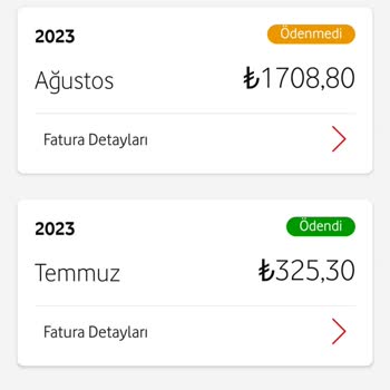 Vodafone Yüksek Meblağlı Fatura
