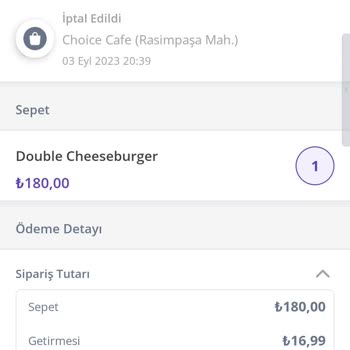GetirYemek Siparişi İptal Edildi, Param İade Edilmedi
