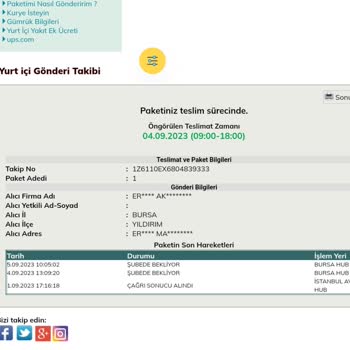 UPS Türkiye Bursa Hub Şube Tam Bir Fiyasko