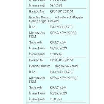 PTT Kargo PTT Kıraç Dağıtım Merkezi Mağduriyetim