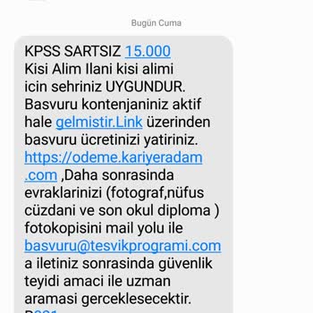 Teşvik Programı İş Alımı Adı Altında Para Ve Belge Talebi