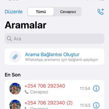 WhatsApp Tan +254 Kodlu Numara Tarafından Aranma