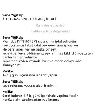 Kitap İşler Sipariş İptal Etmiyor