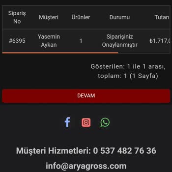 Arya Gross Şikayeti (geri Ödeme Yapılmıyor! )