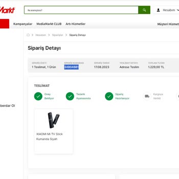 Media Markt Parasını Ödediğim Halde 20 Gündür Yollanmayan Ürün