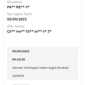 Isparta Merkez Çünür PTT Kargo Teslimat Yapmıyor