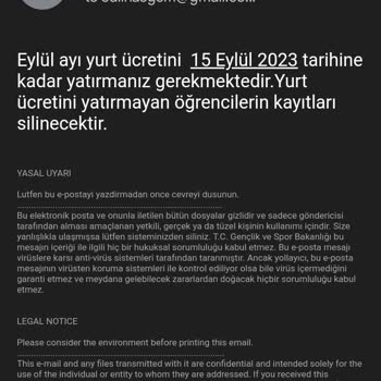 KYK Eylül Ödemesi?
