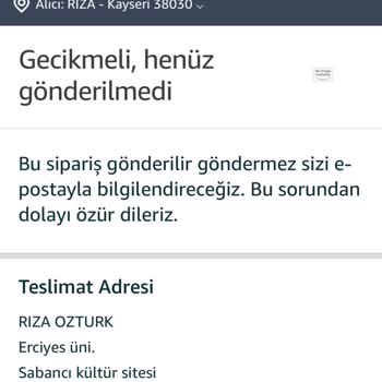 Amazon Ulaşamamak Ve İşlen Yapamamak Teslim Edilmeyen Ürün