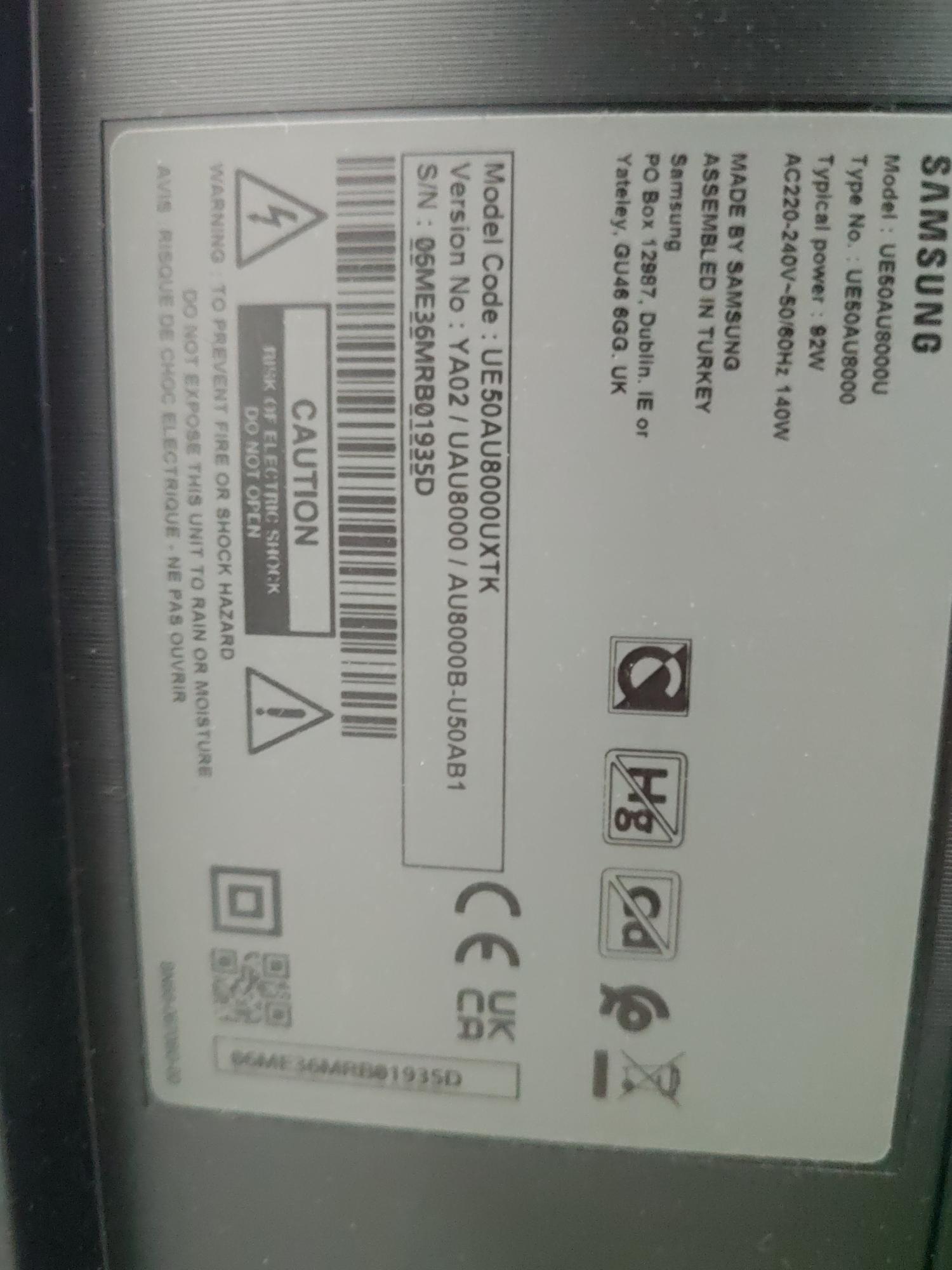 Samsung UE50AU8000U TV Nin Garanti Süresi Dolmadan Bozulması - Şikayetvar