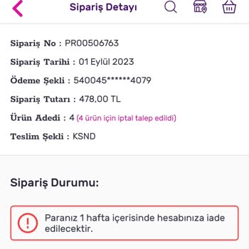 Gratis Sipariş İptali