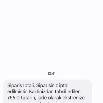Gratis Firma Tarafından Siparişimin Sebep Gösterilmeden İptal Edilmesi