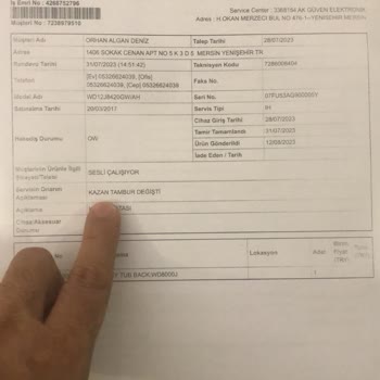 Samsung Değiştirilmeyen Parçanın Parasının Alınması