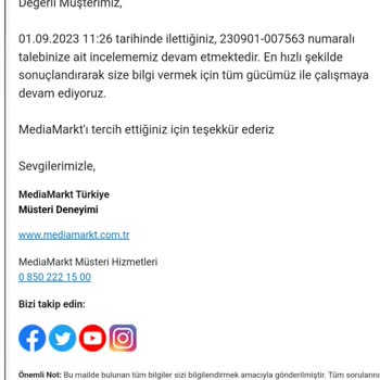 Media Markt Xiaomi S10T Robot Süpürge Şikayeti
