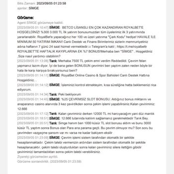 Royalbet Kendi Kafasına Göre Çevrim Muhabbeti Çıkarıp Parayı Ödemiyor