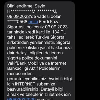 VakıfBank Hayat Sigortasını Benden İzin Almadan Tekrardan Yeniledi
