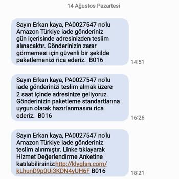 Amazon Yanlış Gelen Ürünün Para İadesinin Yapılmaması.