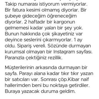 Love_cikolatam (Instagram) Eksik Ürün Gönderme
