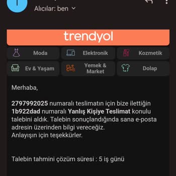 Trendyol'dan Aldığım Kargom Teslim Edilmedi