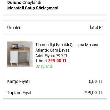 A101 Online Satıştan Aldığım Masa