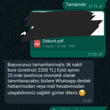 P*****a Burs İçin IBAN Teyit Amaçlı Para Atıp Geri İstediler