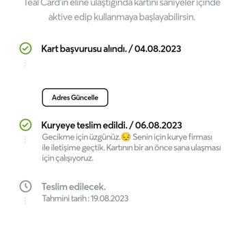 AGT Kurye (aynigunteslim.com) Papara Kart Siparişi Gecikmesi