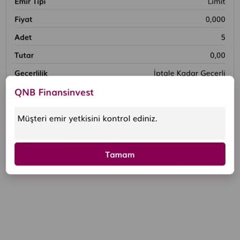 QNB Finansinvest Borsa Hisse Alamıyorum