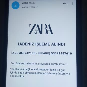 Zara Yatmayan İade Geri Dönüş Yapılmıyor