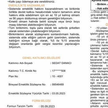 Türkiye Hayat Emeklilik Ertelenmiş Aidat Kesintisi İade Talebi