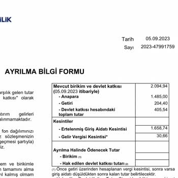 Türkiye Hayat Emeklilik Ertelenmiş Aidat Kesintisi İade Talebi