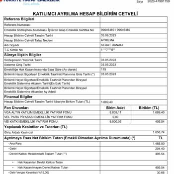 Türkiye Hayat Emeklilik Ertelenmiş Aidat Kesintisi İade Talebi