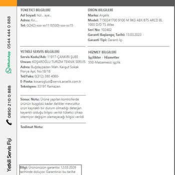 Arçelik Çamaşır Makinesi Çamaşırlara Zarar Veriyor