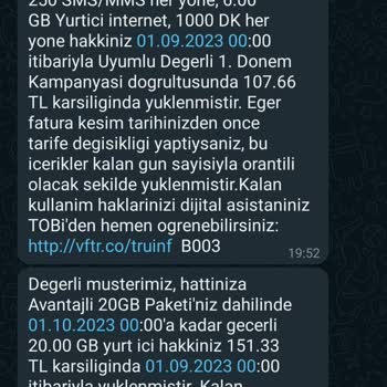 Vodafone Ek Paket İptal Edilmedi