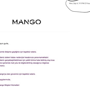 Mango Gelmeyen Sipariş Ve İade Edilmeyen Param