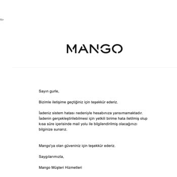 Mango Gelmeyen Sipariş Ve İade Edilmeyen Param