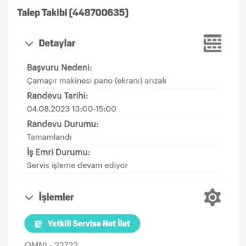 Arçelik Çamaşır Makinemin Paneli Arızalı