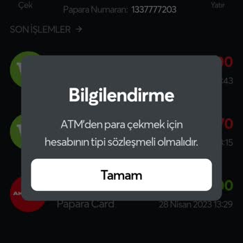 Papara Sözleşmeli Hesap Sorunu