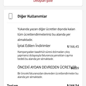 Vodafone ' Nun Cayma Bedelini Ödediğim Halde Tekrar Para İstemesi