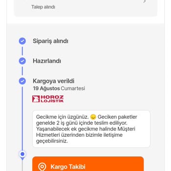 Elazığ Horoz Lojistik Ağustosun 26 Sindan Beri Kargomu Göndermedi