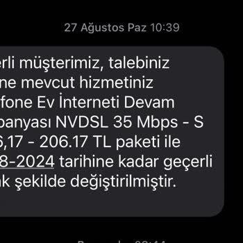 Vodafone Net İnternet Aboneliğimin Abonelik Ücreti İznim Olmadan Artırılmış