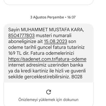 Sadenet Fahiş İnternet Faturası