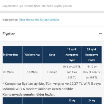 Superonline Sitesinde Güncel Aktif Olan Kampanyanın Geçerli Olmadığı