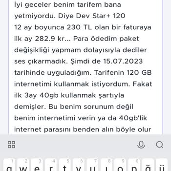 Turkcell Yıllık Dev +120 GB Yerine 40gb' Verdiler Ben Paramı İstiyorum