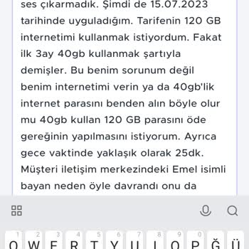 Turkcell Yıllık Dev +120 GB Yerine 40gb' Verdiler Ben Paramı İstiyorum