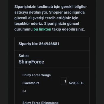 Shiny Force Ürünün Aşırı Şekilde Geç Gelmesi