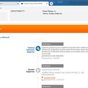 MNG Kargo Bilecik Şubesi Teslimat Yapmıyor