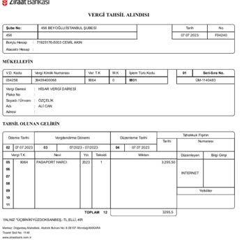 Hisar Veraset Ve Harçlar Vergi Dairesi Yanlış Yatırılmış Pasaport İadesi