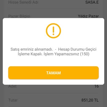 VakıfBank Yatırım Hesabının Geçici Olarak İşleme Kapalı (150) Uyarısı