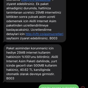 Vodafone Akıllı İnternet Aşım Paketi